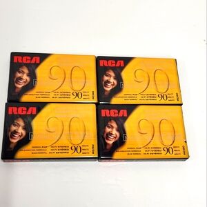 RCA 90 MINUTE BLANK AUDIO CASSETTE TAPES STEREO HI FI BRAND SEALED RC90 Qty 4